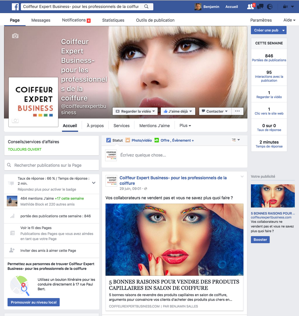 page pro coiffeur expert business